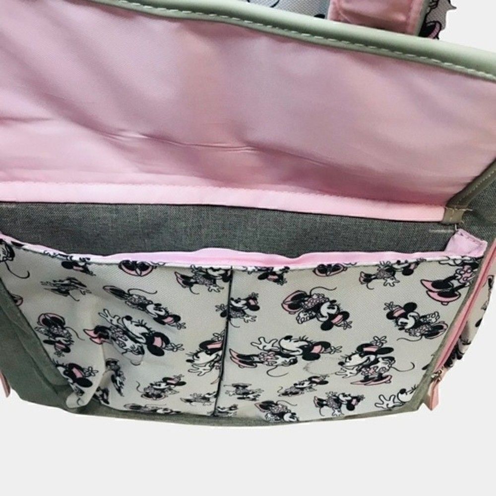 New! Disney Baby Minnie Mouse Multi-Piece Diaper Backpack Changing Pad Bag Set - Picture 10 of 16
